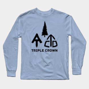 Triple Crown Thru-Hiking Black Text Long Sleeve T-Shirt